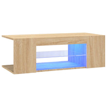 Tv-Meubel Met Led-Verlichting 90X39X30 Cm Kleurig Sonoma eiken