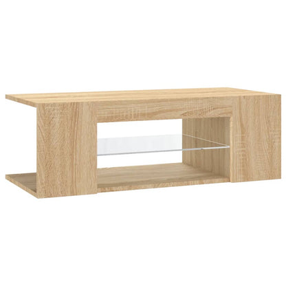 Tv-Meubel Met Led-Verlichting 90X39X30 Cm Kleurig Sonoma eiken