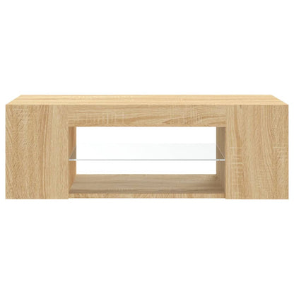 Tv-Meubel Met Led-Verlichting 90X39X30 Cm Kleurig Sonoma eiken