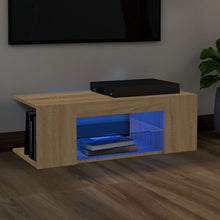 Tv-Meubel Met Led-Verlichting 90X39X30 Cm Kleurig Sonoma eiken