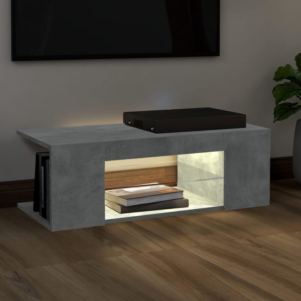 Tv-Meubel Met Led-Verlichting 90X39X30 Cm Betongrijs