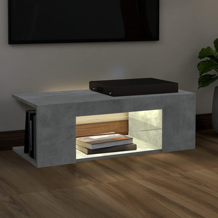 Tv-Meubel Met Led-Verlichting 90X39X30 Cm Betongrijs