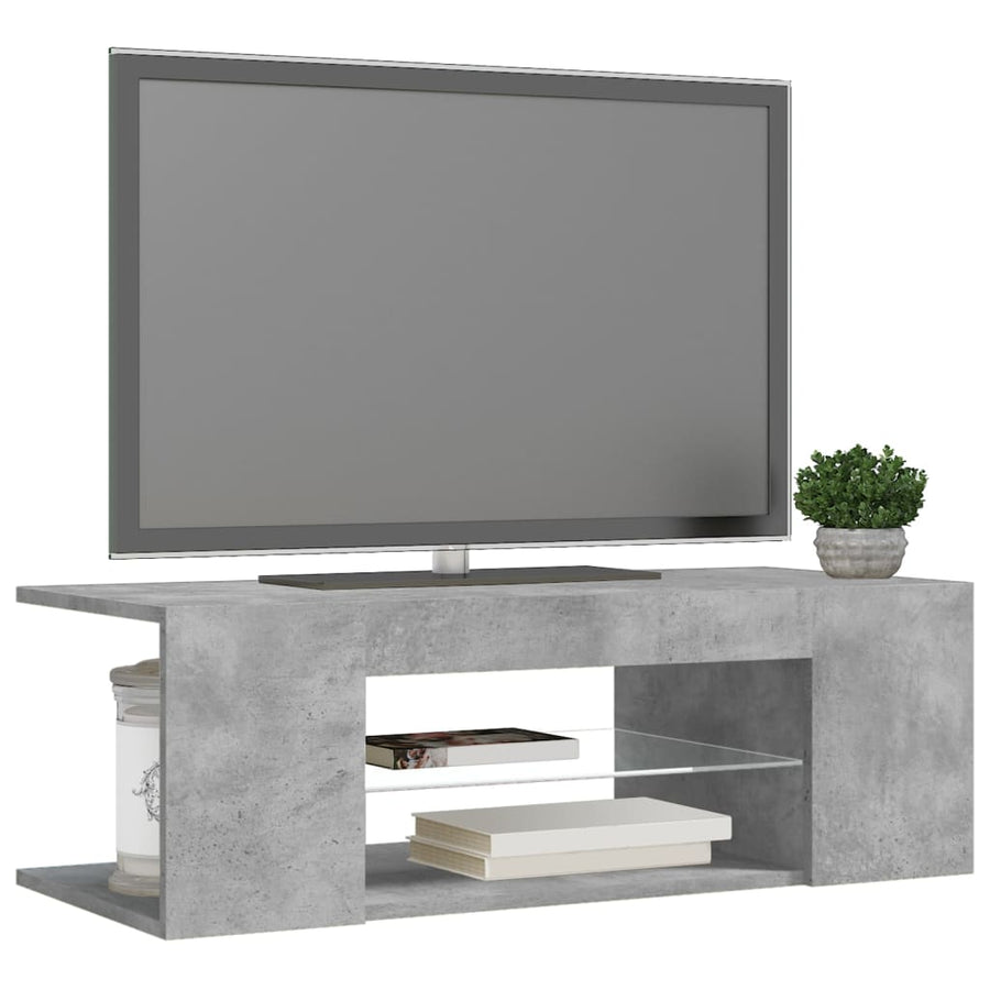 Tv-Meubel Met Led-Verlichting 90X39X30 Cm Betongrijs