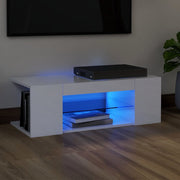 Tv-meubel 90x39x30 cm hoogglans wit met LED
