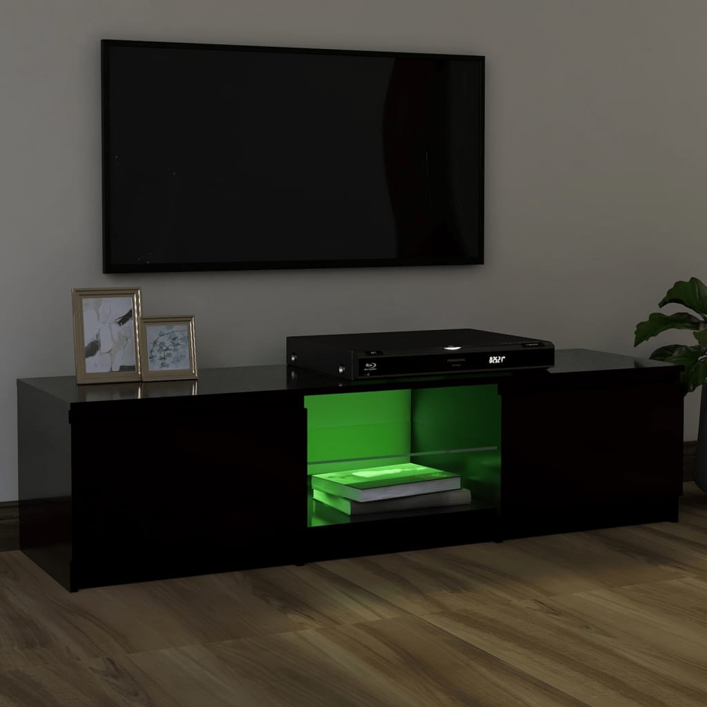 Tv-Meubel Met Led-Verlichting 20X30X35,5 Cm 120 x 30 x 35.5 cm Zwart