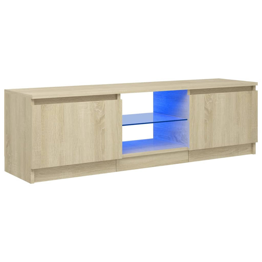 Tv-Meubel Met Led-Verlichting 20X30X35,5 Cm Kleur 120 x 30 x 35.5 cm Sonoma eiken