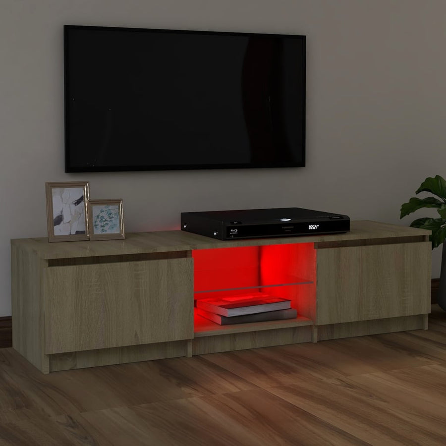 Tv-Meubel Met Led-Verlichting 20X30X35,5 Cm Kleur 120 x 30 x 35.5 cm Sonoma eiken