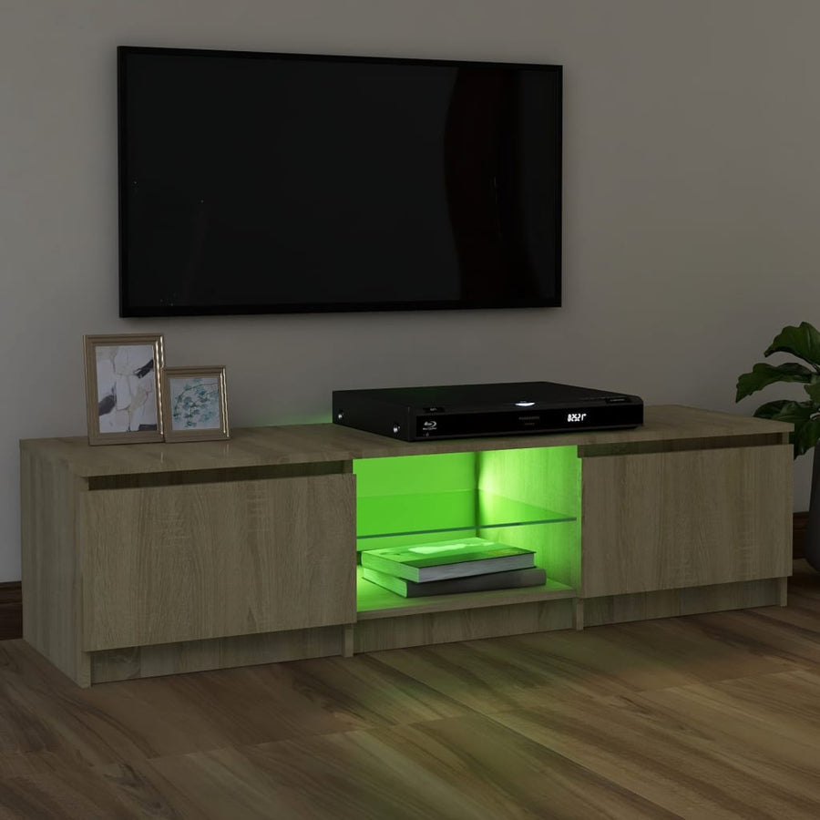 Tv-Meubel Met Led-Verlichting 20X30X35,5 Cm Kleur 120 x 30 x 35.5 cm Sonoma eiken