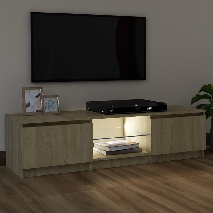 Tv-Meubel Met Led-Verlichting 20X30X35,5 Cm Kleur 120 x 30 x 35.5 cm Sonoma eiken