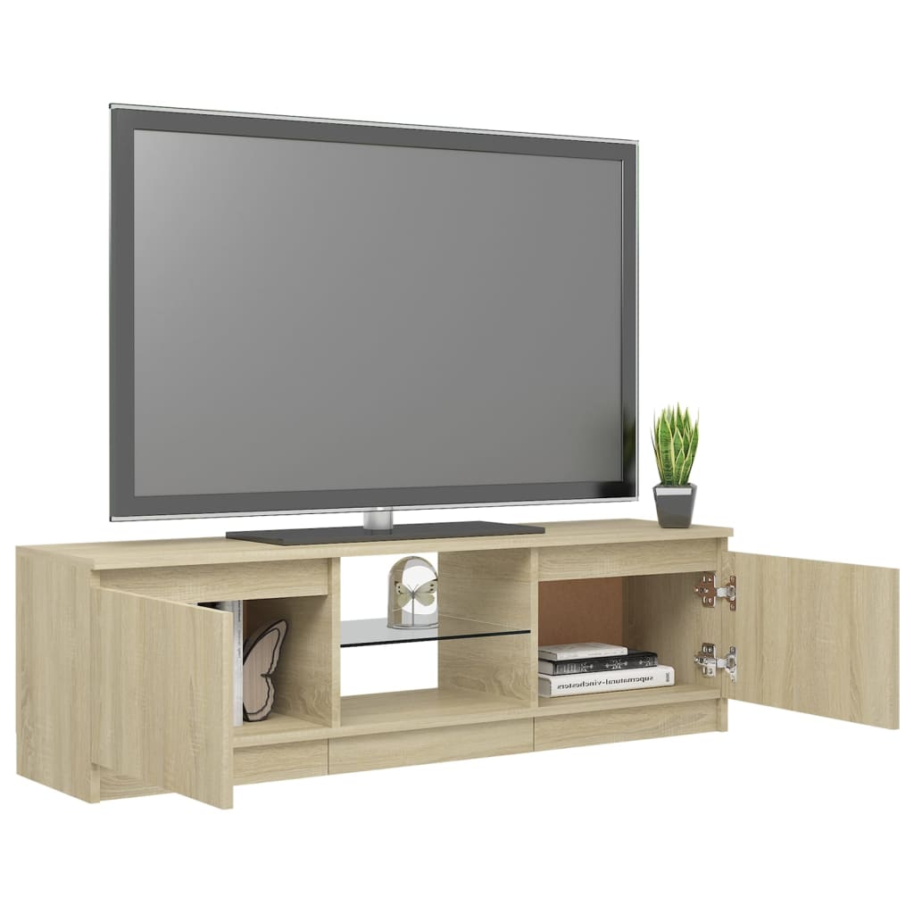Tv-Meubel Met Led-Verlichting 20X30X35,5 Cm Kleur 120 x 30 x 35.5 cm Sonoma eiken