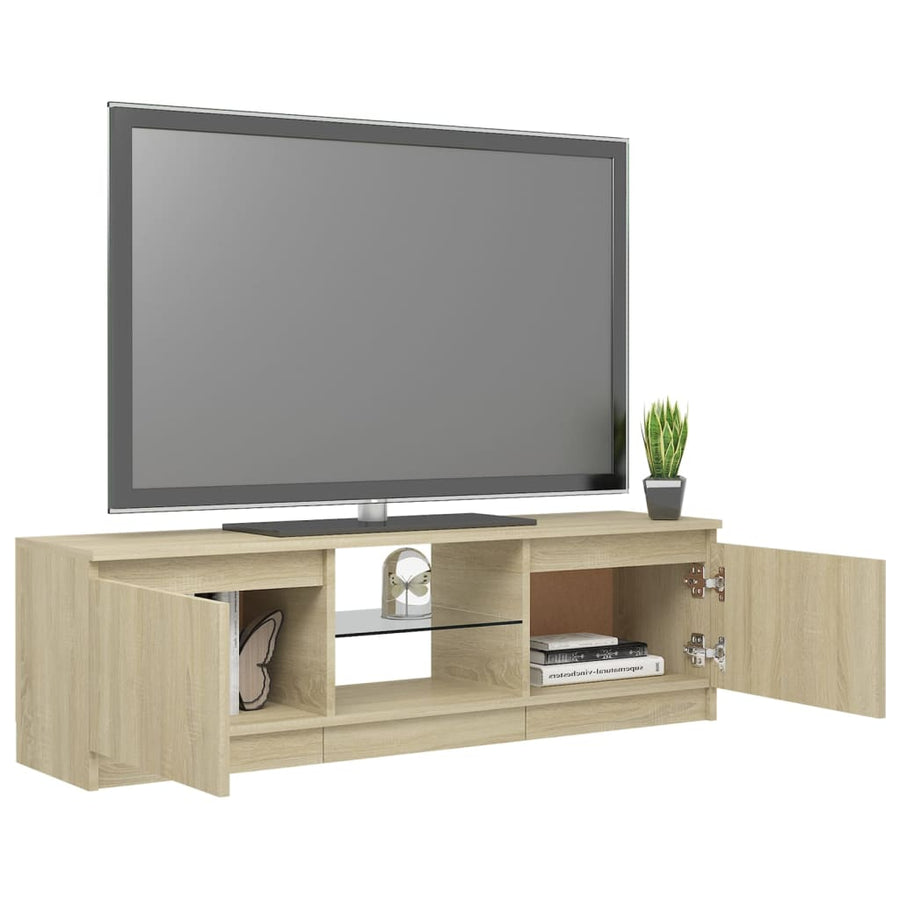 Tv-Meubel Met Led-Verlichting 20X30X35,5 Cm Kleur 120 x 30 x 35.5 cm Sonoma eiken