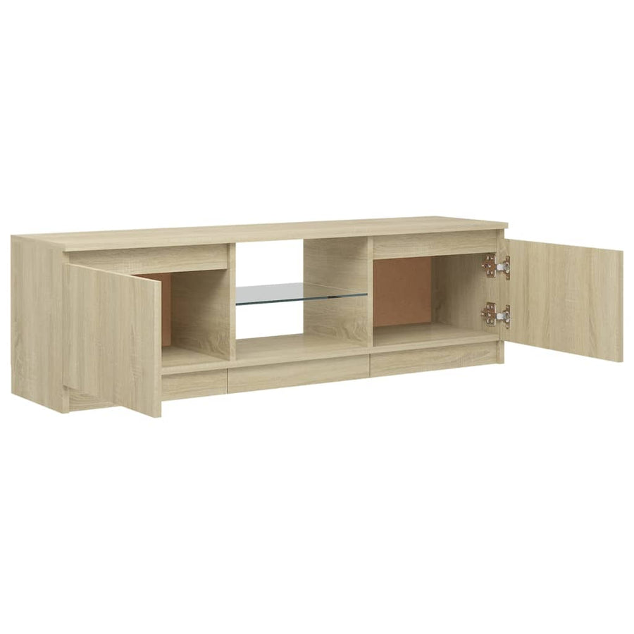 Tv-Meubel Met Led-Verlichting 20X30X35,5 Cm Kleur 120 x 30 x 35.5 cm Sonoma eiken