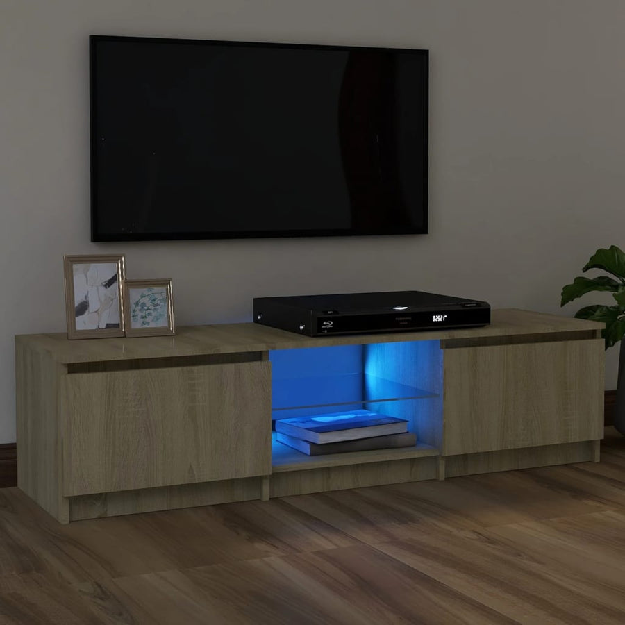 Tv-Meubel Met Led-Verlichting 20X30X35,5 Cm Kleur 120 x 30 x 35.5 cm Sonoma eiken