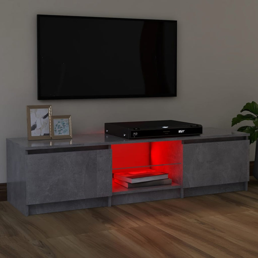 Tv-Meubel Met Led-Verlichting 20X30X35,5 Cm 120 x 30 x 35.5 cm Betongrijs