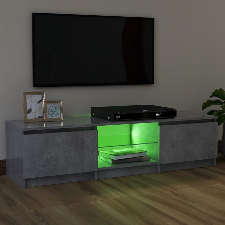 Tv-Meubel Met Led-Verlichting 20X30X35,5 Cm 120 x 30 x 35.5 cm Betongrijs