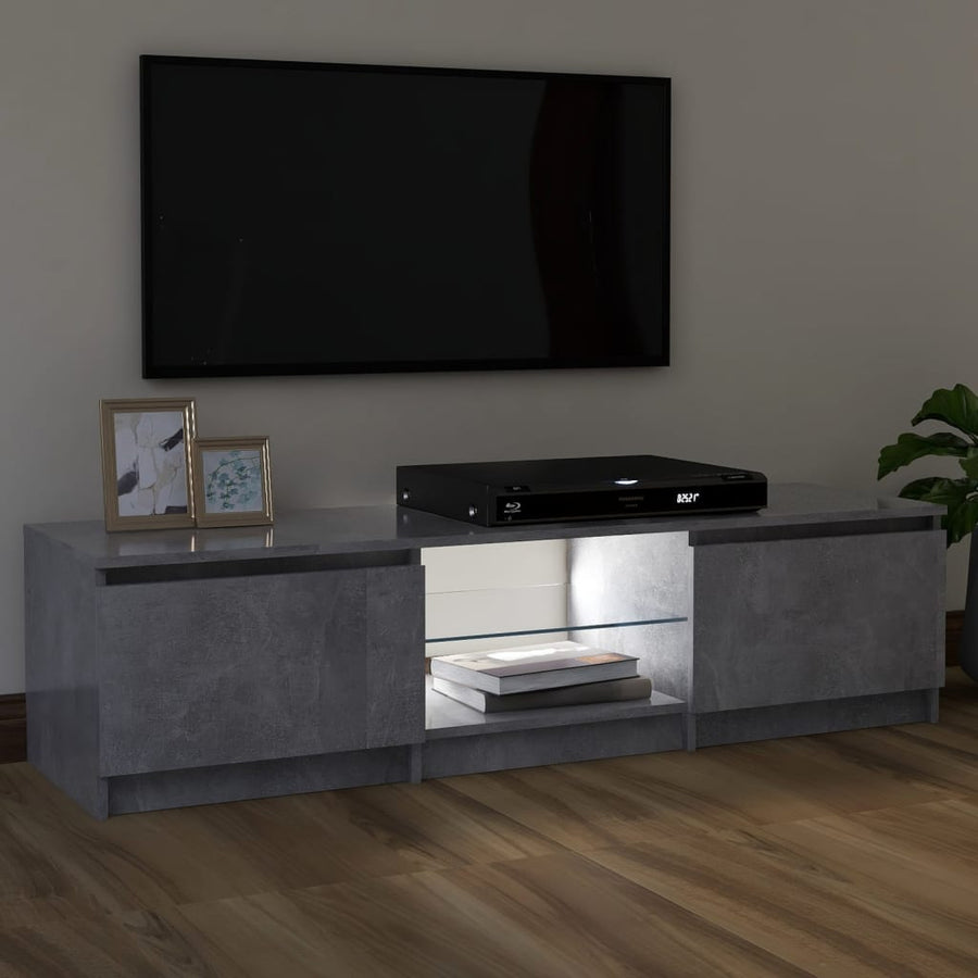 Tv-Meubel Met Led-Verlichting 20X30X35,5 Cm 120 x 30 x 35.5 cm Betongrijs