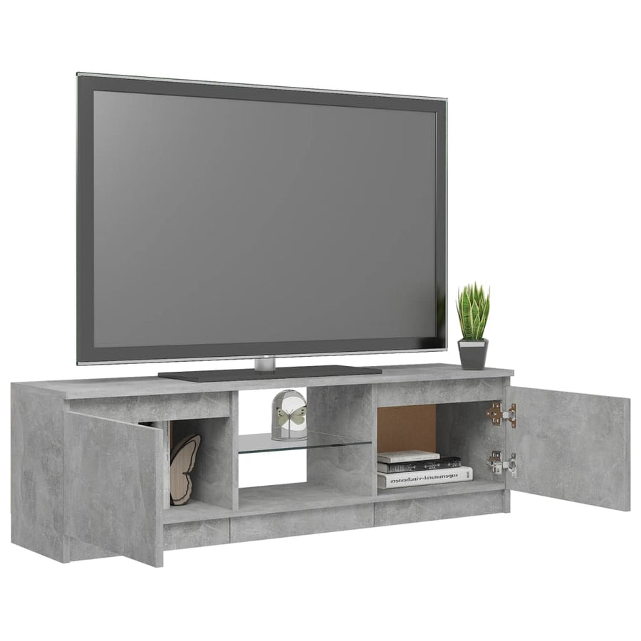 Tv-Meubel Met Led-Verlichting 20X30X35,5 Cm 120 x 30 x 35.5 cm Betongrijs