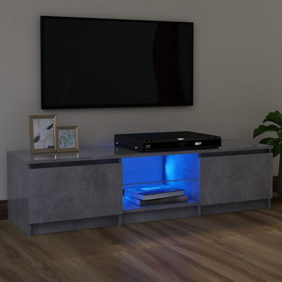 Tv-Meubel Met Led-Verlichting 20X30X35,5 Cm 120 x 30 x 35.5 cm Betongrijs
