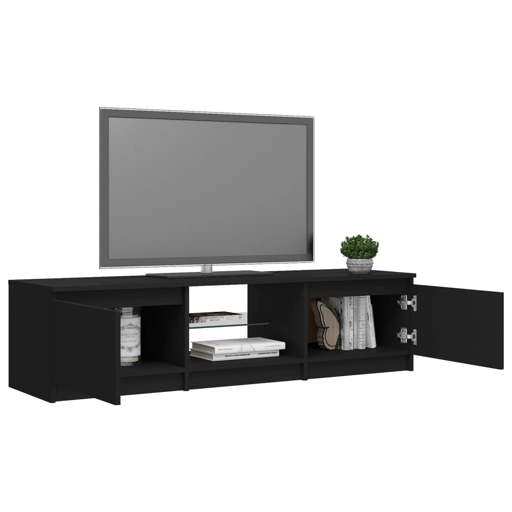 Tv-Meubel Met Led-Verlichting 40X40X35,5 Cm 140 x 40 x 35.5 cm Zwart