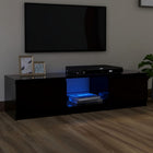 TV stand with LED lighting 140x40x36 cm black