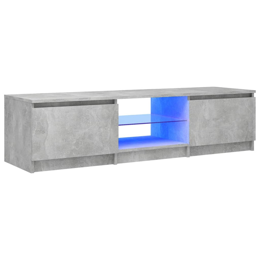 Tv-Meubel Met Led-Verlichting 40X40X35,5 Cm 140 x 40 x 35.5 cm Betongrijs