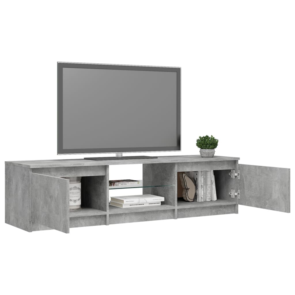 Tv-Meubel Met Led-Verlichting 40X40X35,5 Cm 140 x 40 x 35.5 cm Betongrijs
