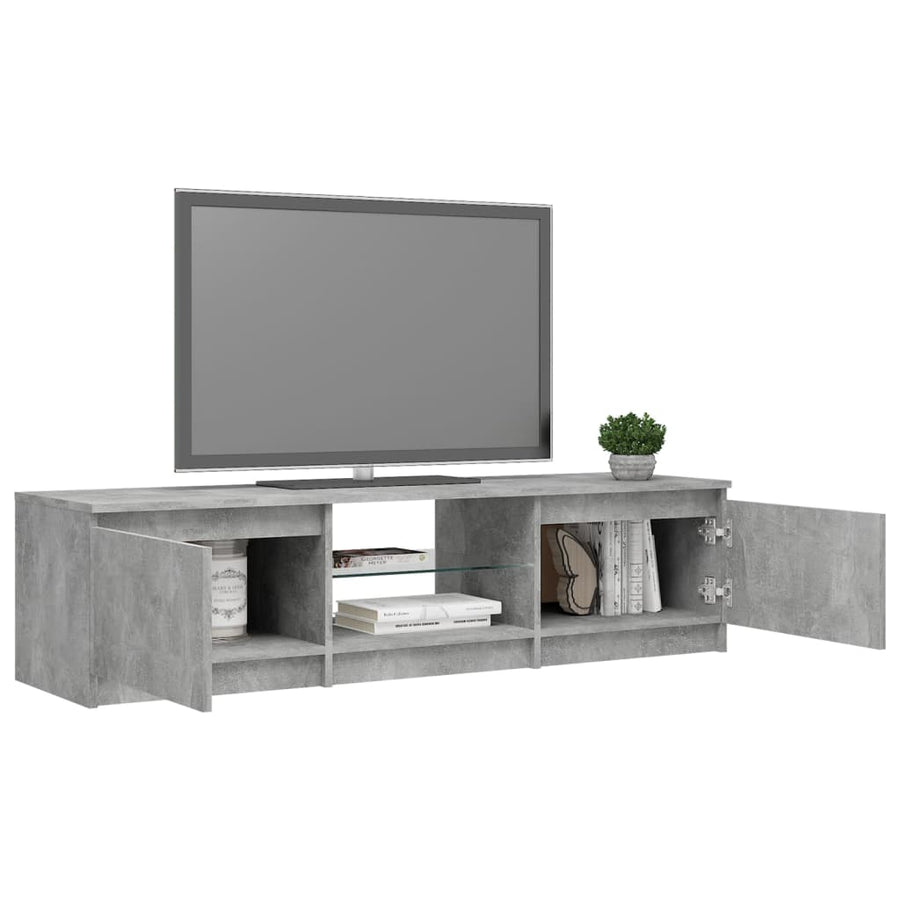 Tv-Meubel Met Led-Verlichting 40X40X35,5 Cm 140 x 40 x 35.5 cm Betongrijs