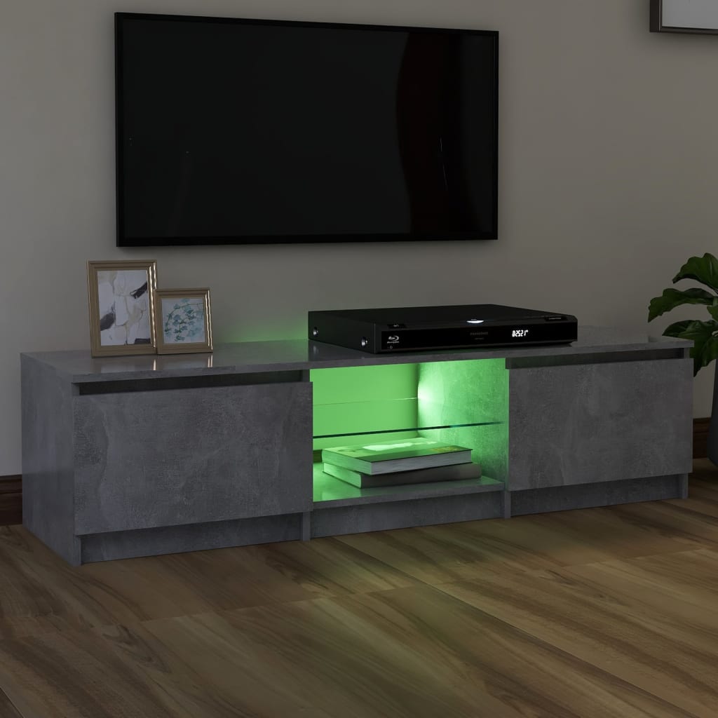 Tv-Meubel Met Led-Verlichting 40X40X35,5 Cm 140 x 40 x 35.5 cm Betongrijs