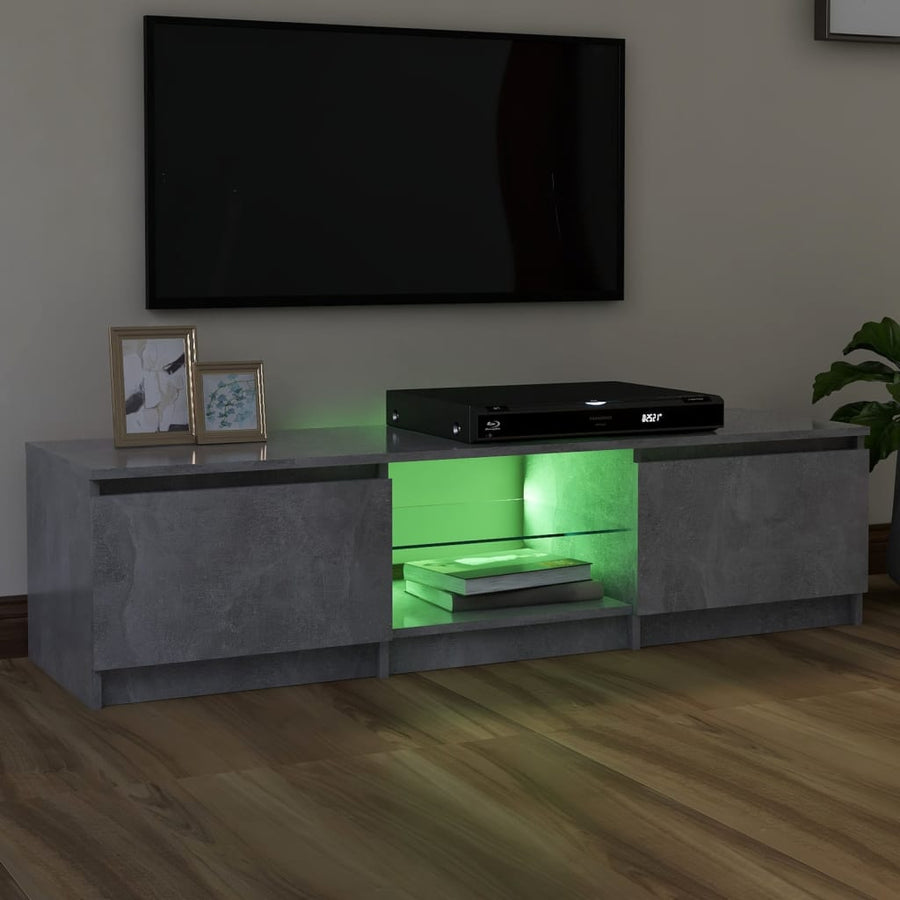 Tv-Meubel Met Led-Verlichting 40X40X35,5 Cm 140 x 40 x 35.5 cm Betongrijs