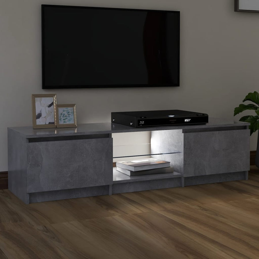 Tv-Meubel Met Led-Verlichting 40X40X35,5 Cm 140 x 40 x 35.5 cm Betongrijs