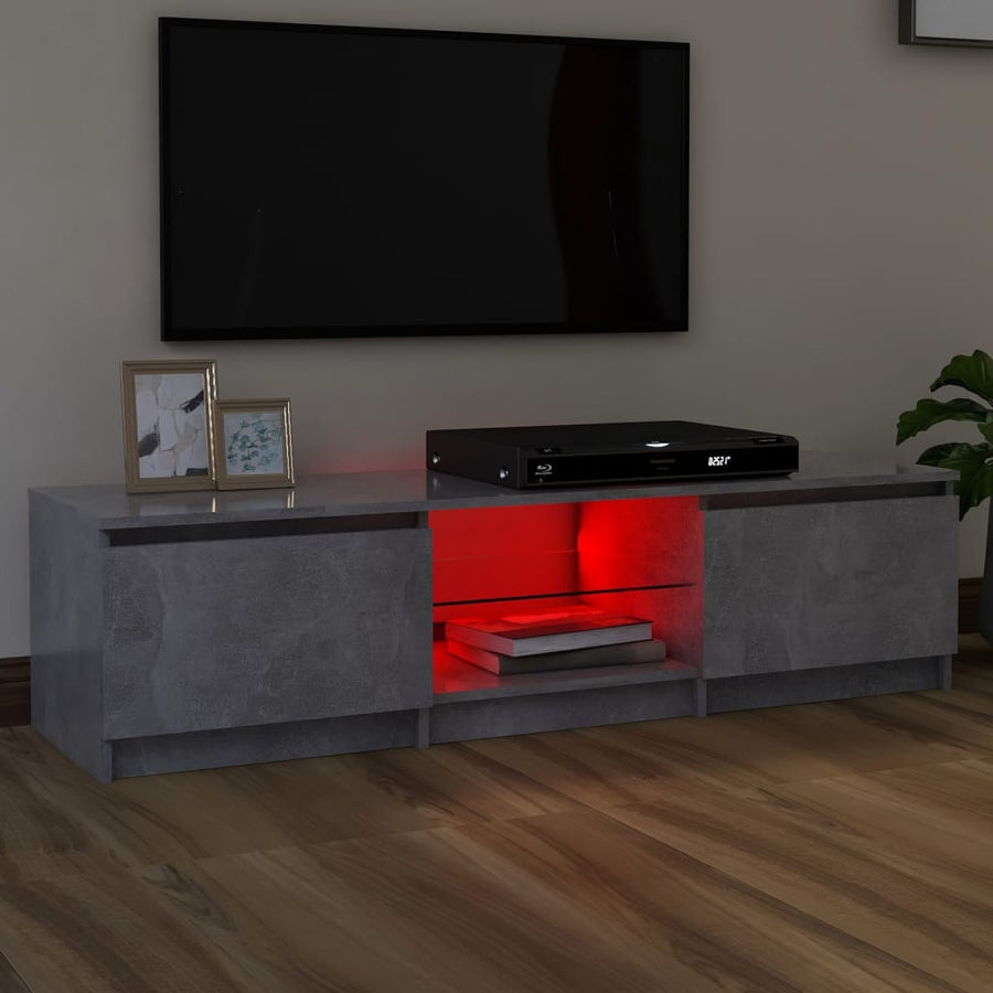 Tv-Meubel Met Led-Verlichting 40X40X35,5 Cm 140 x 40 x 35.5 cm Betongrijs