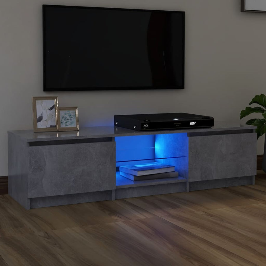 Tv-Meubel Met Led-Verlichting 40X40X35,5 Cm 140 x 40 x 35.5 cm Betongrijs