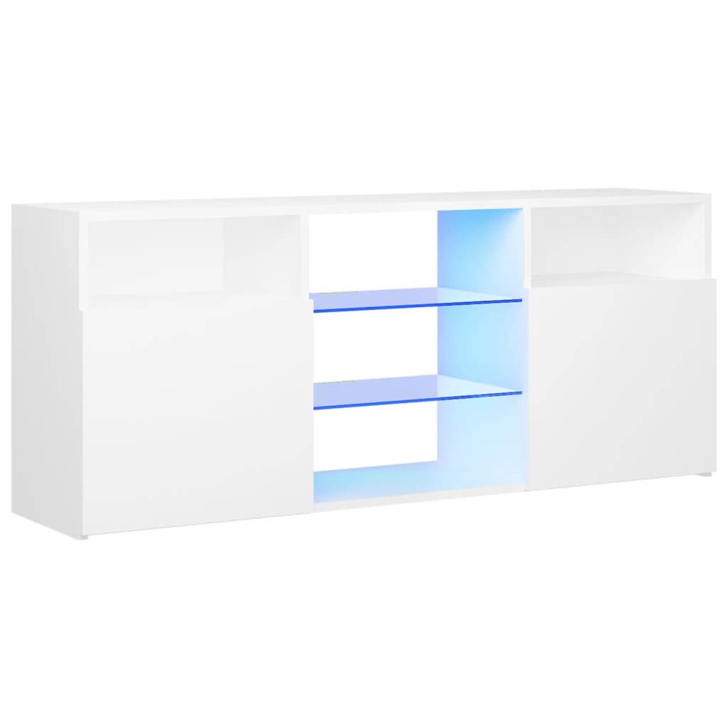 Tv-meubel met LED-verlichting 120x30x50 cm wit Wit