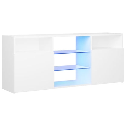 Tv-meubel met LED-verlichting 120x30x50 cm wit Wit