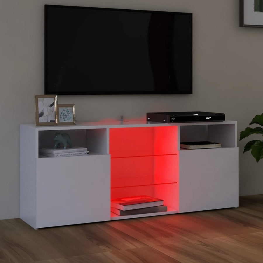 Tv-meubel met LED-verlichting 120x30x50 cm wit Wit