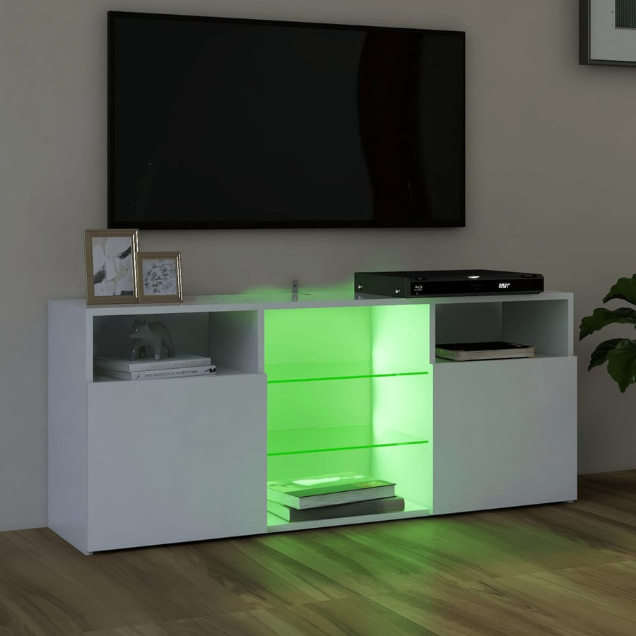Tv-meubel met LED-verlichting 120x30x50 cm wit Wit