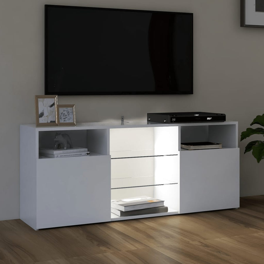 Tv-meubel met LED-verlichting 120x30x50 cm wit Wit