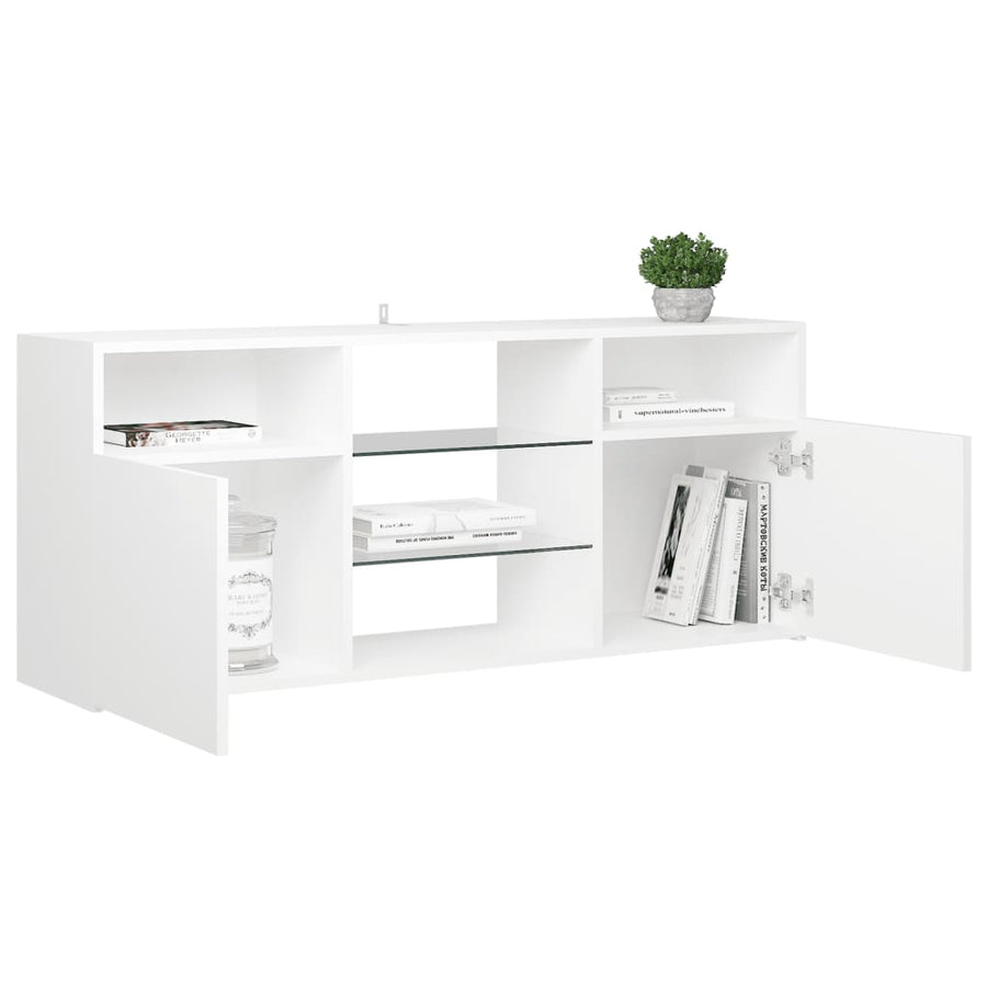 Tv-meubel met LED-verlichting 120x30x50 cm wit Wit