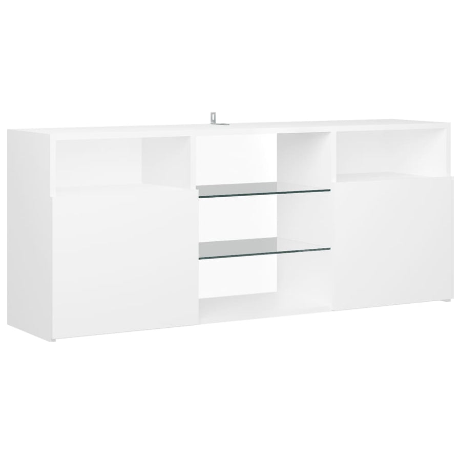 Tv-meubel met LED-verlichting 120x30x50 cm wit Wit