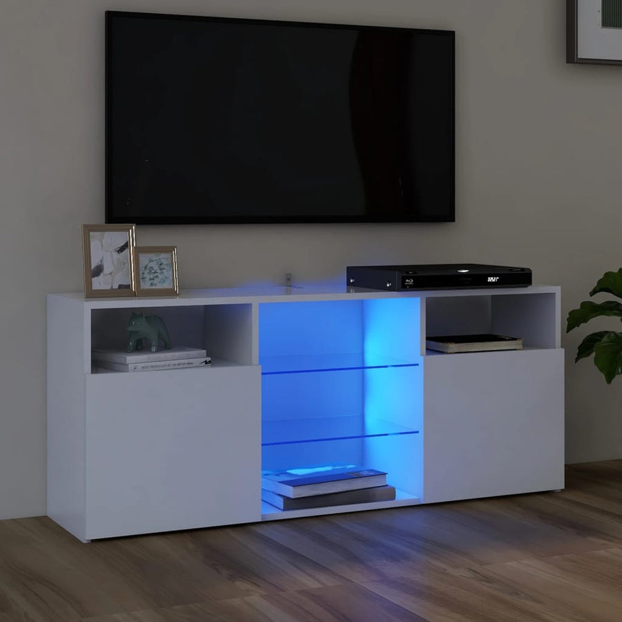 Tv-meubel met LED-verlichting 120x30x50 cm wit Wit