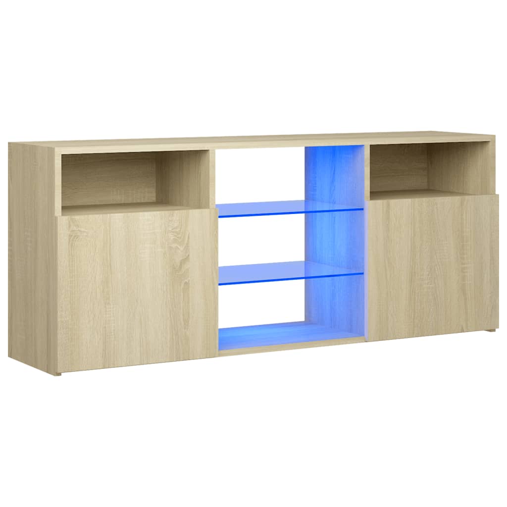 Tv-meubel met LED-verlichting 120x30x50 cm sonoma eikenkleurig Sonoma eiken