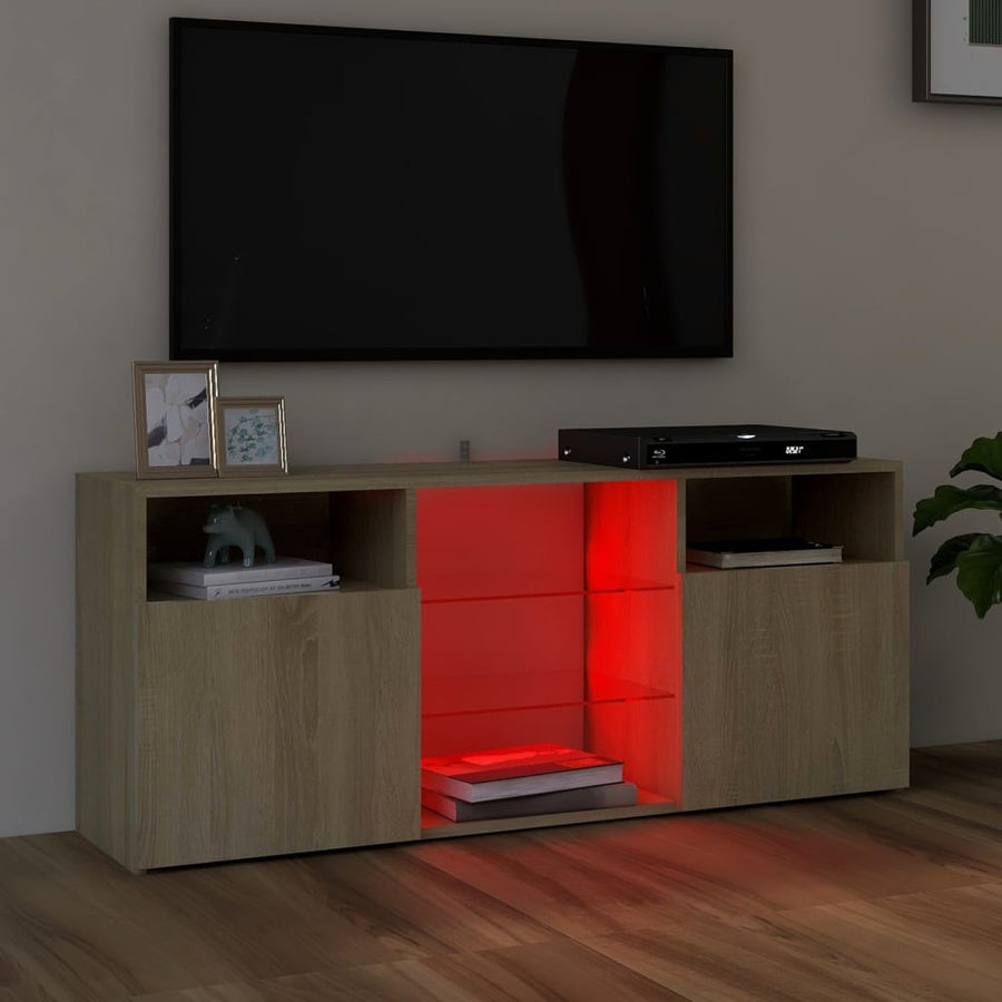 Tv-meubel met LED-verlichting 120x30x50 cm sonoma eikenkleurig Sonoma eiken