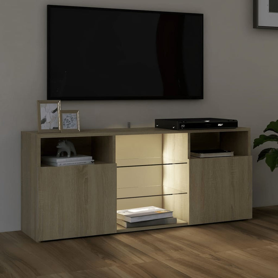 Tv-meubel met LED-verlichting 120x30x50 cm sonoma eikenkleurig Sonoma eiken
