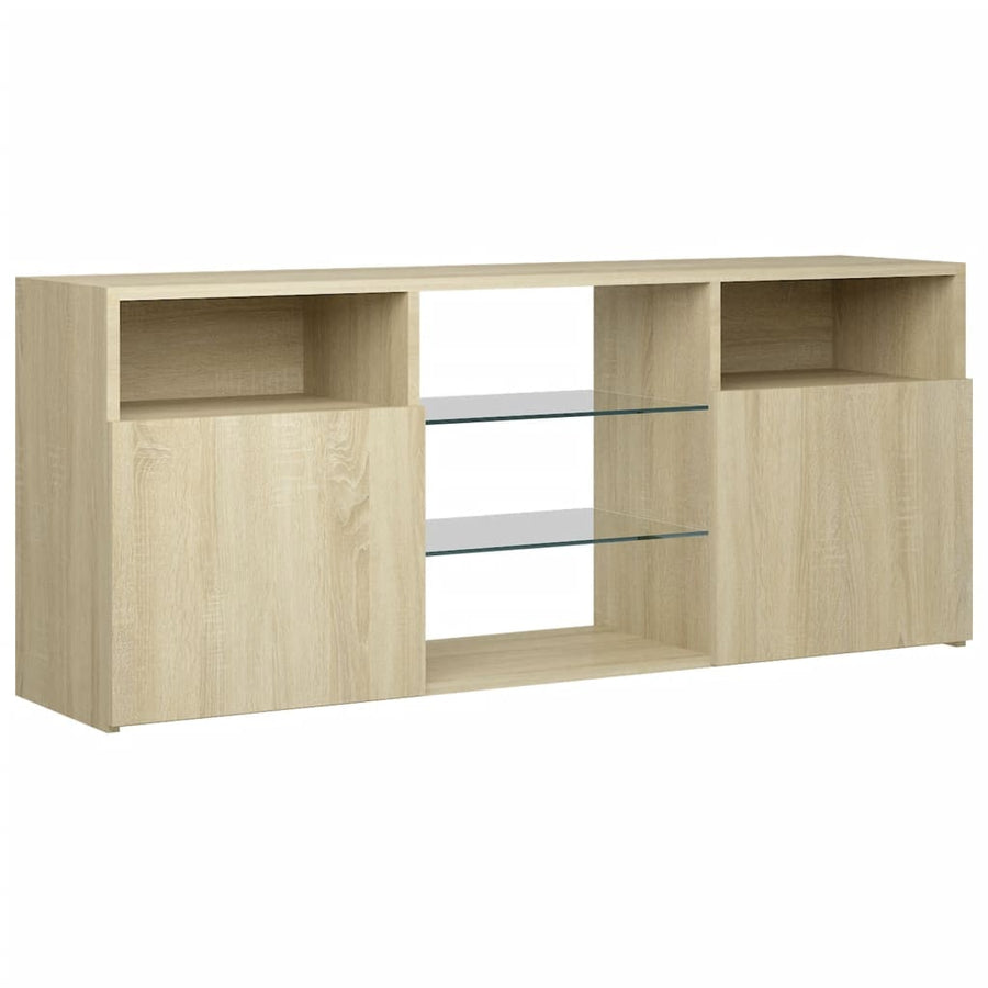 Tv-meubel met LED-verlichting 120x30x50 cm sonoma eikenkleurig Sonoma eiken