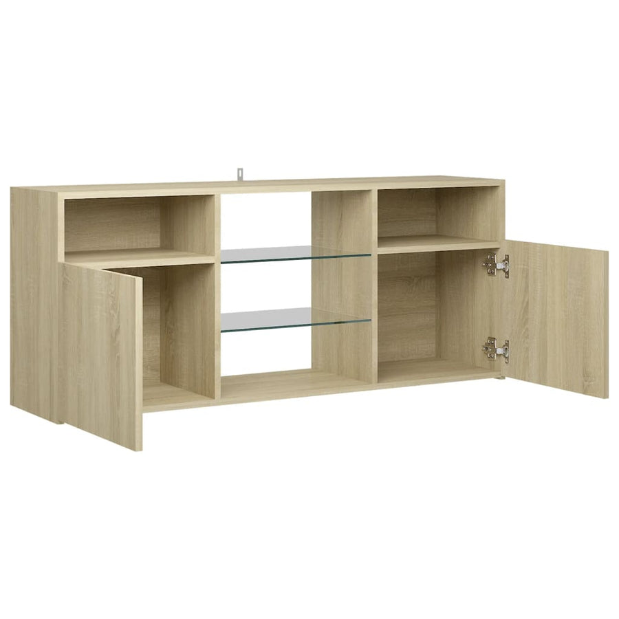 Tv-meubel met LED-verlichting 120x30x50 cm sonoma eikenkleurig Sonoma eiken