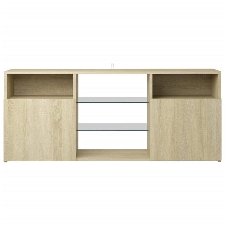 Tv-meubel met LED-verlichting 120x30x50 cm sonoma eikenkleurig Sonoma eiken
