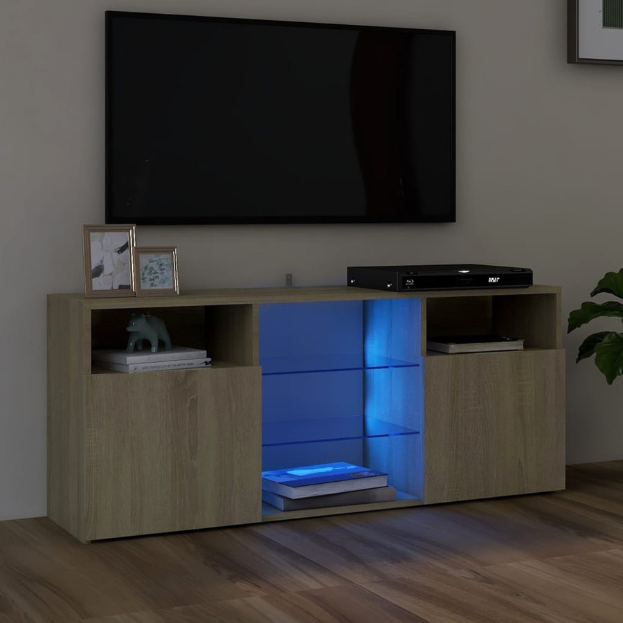 Tv-meubel met LED-verlichting 120x30x50 cm sonoma eikenkleurig Sonoma eiken