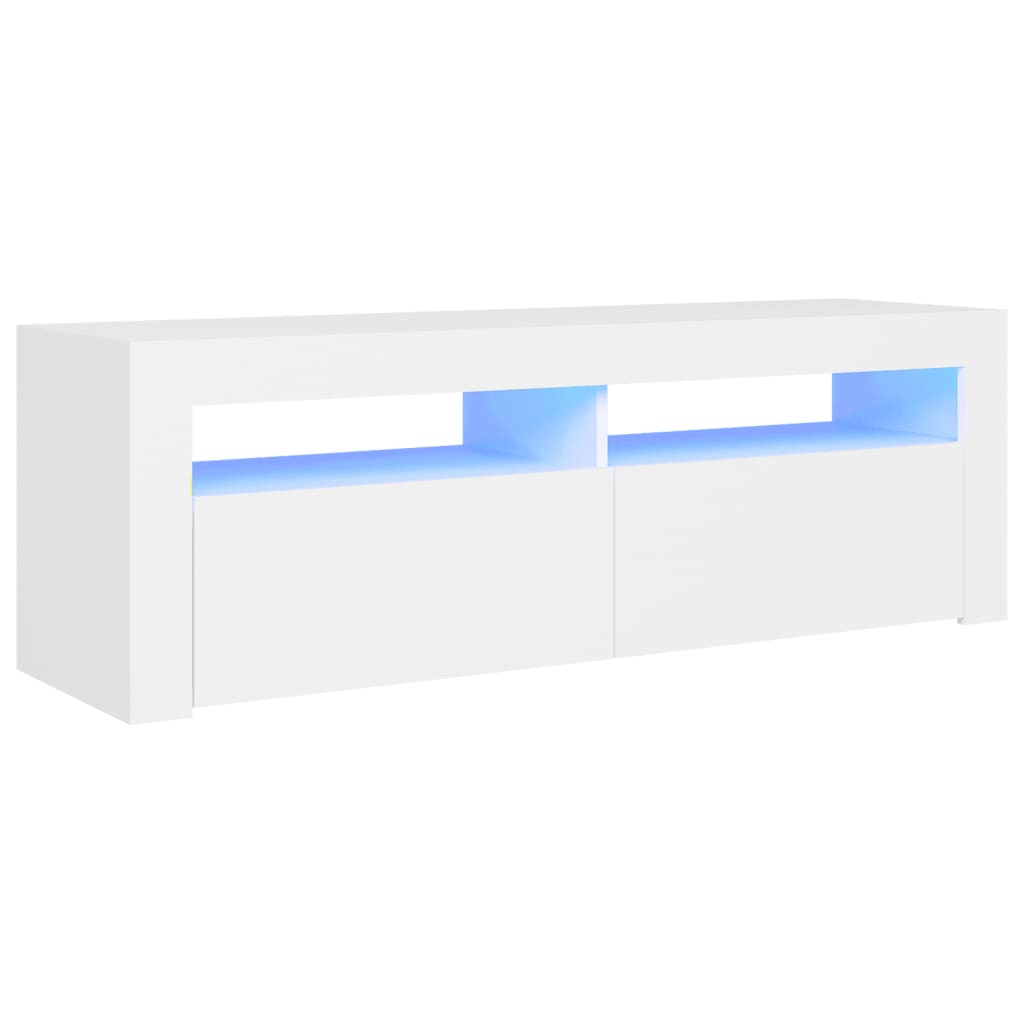 Tv-meubel met LED-verlichting 120x35x40 cm wit Wit