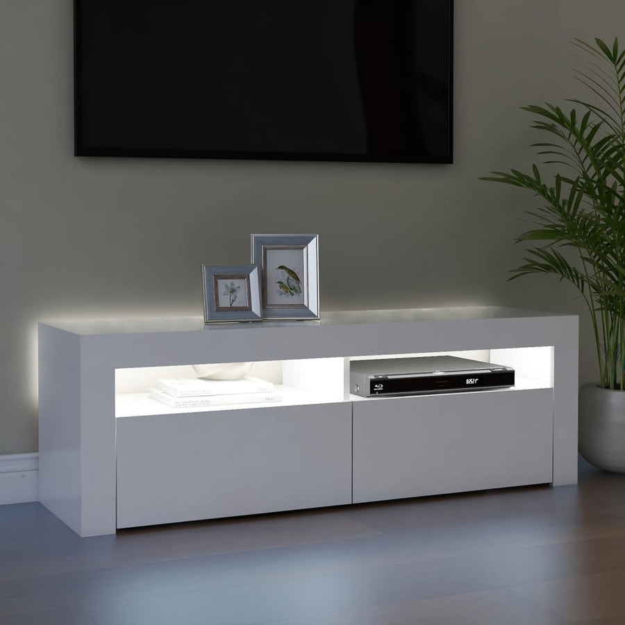 Tv-meubel met LED-verlichting 120x35x40 cm wit Wit