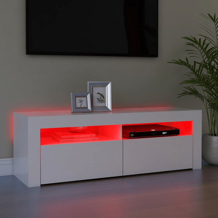 Tv-meubel met LED-verlichting 120x35x40 cm wit Wit